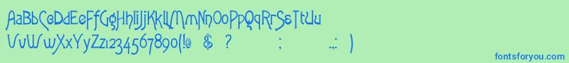 Rstoulouselautrec Font – Blue Fonts on Green Background