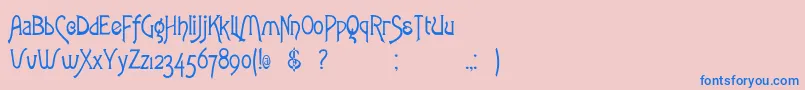 Rstoulouselautrec-Schriftart – Blaue Schriften auf rosa Hintergrund