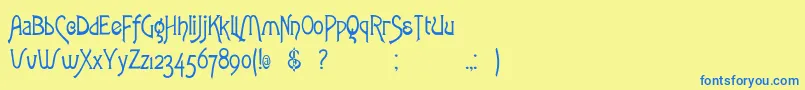 Rstoulouselautrec Font – Blue Fonts on Yellow Background