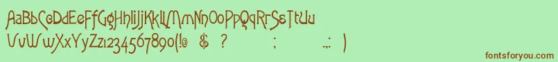 Rstoulouselautrec Font – Brown Fonts on Green Background