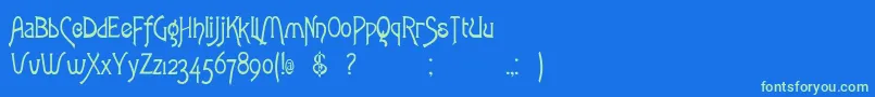 Rstoulouselautrec Font – Green Fonts on Blue Background