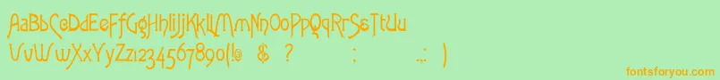 Rstoulouselautrec-Schriftart – Orangefarbene Schriften auf grünem Hintergrund