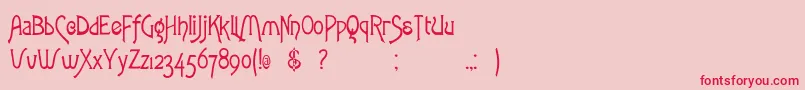 Rstoulouselautrec-Schriftart – Rote Schriften auf rosa Hintergrund