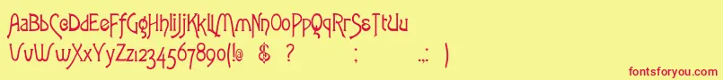 Rstoulouselautrec Font – Red Fonts on Yellow Background