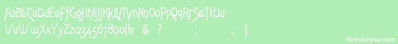 Fonte Rstoulouselautrec – fontes brancas em um fundo verde