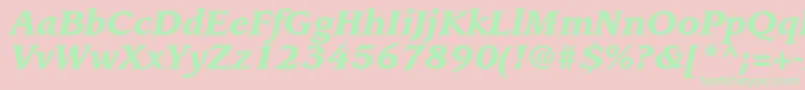 LeawoodstdBlackitalic Font – Green Fonts on Pink Background