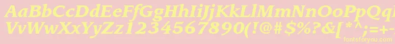 LeawoodstdBlackitalic Font – Yellow Fonts on Pink Background