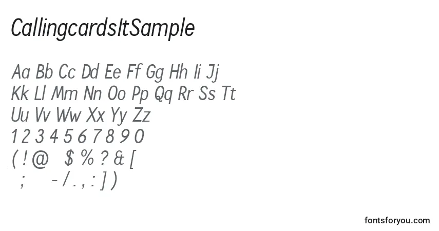 CallingcardsItSample (116512) Font – alphabet, numbers, special characters
