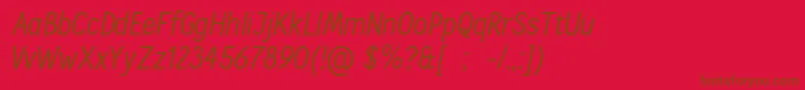CallingcardsItSample Font – Brown Fonts on Red Background