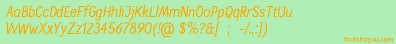 CallingcardsItSample Font – Orange Fonts on Green Background