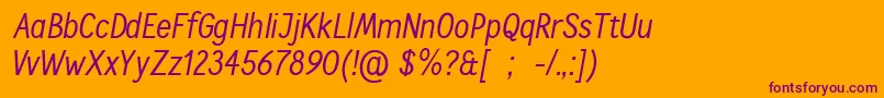 CallingcardsItSample Font – Purple Fonts on Orange Background