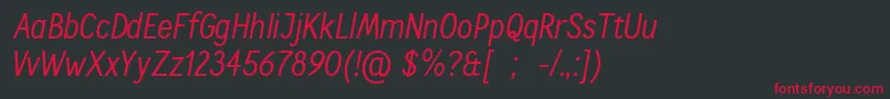 CallingcardsItSample Font – Red Fonts on Black Background
