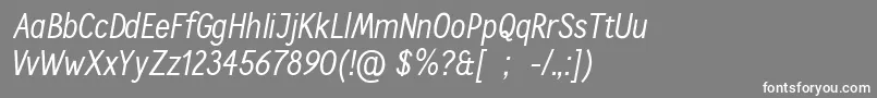 フォントCallingcardsItSample – 灰色の背景に白い文字