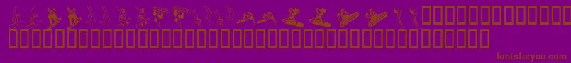 フォントKrSnowboard – 紫色の背景に茶色のフォント