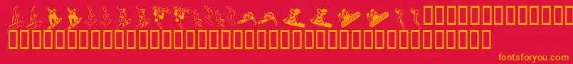 KrSnowboard Font – Orange Fonts on Red Background
