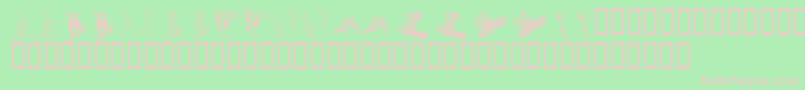 フォントKrSnowboard – 緑の背景にピンクのフォント