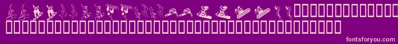 KrSnowboard Font – Pink Fonts on Purple Background