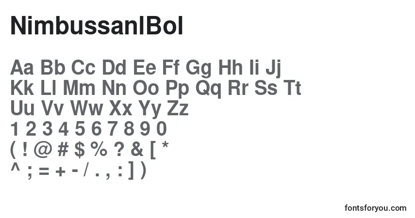 Шрифт NimbussanlBol – алфавит, цифры, специальные символы