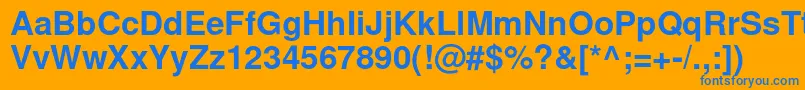 フォントNimbussanlBol – オレンジの背景に青い文字