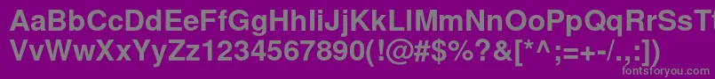フォントNimbussanlBol – 紫の背景に灰色の文字