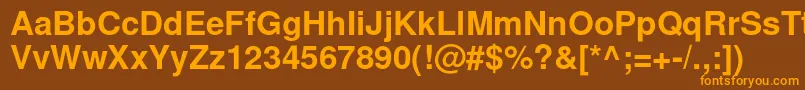 NimbussanlBol Font – Orange Fonts on Brown Background