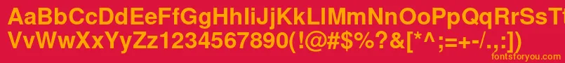 NimbussanlBol Font – Orange Fonts on Red Background