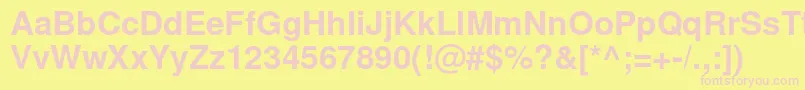 NimbussanlBol Font – Pink Fonts on Yellow Background