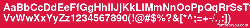 NimbussanlBol Font – White Fonts on Red Background