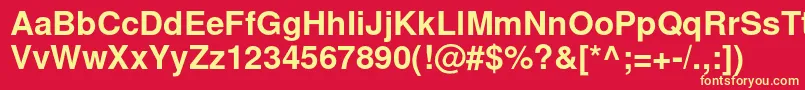 NimbussanlBol Font – Yellow Fonts on Red Background