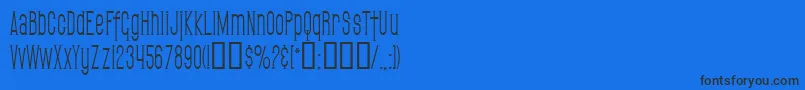 フォントSfGothicanCondensed – 黒い文字の青い背景