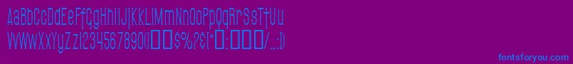 SfGothicanCondensed-Schriftart – Blaue Schriften auf violettem Hintergrund
