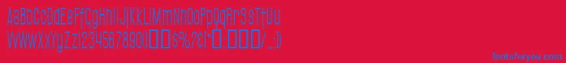 SfGothicanCondensed-fontti – siniset fontit punaisella taustalla