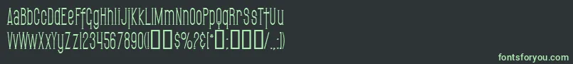SfGothicanCondensed-fontti – vihreät fontit mustalla taustalla