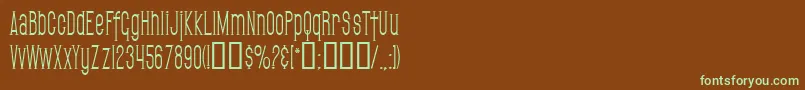 Czcionka SfGothicanCondensed – zielone czcionki na brązowym tle