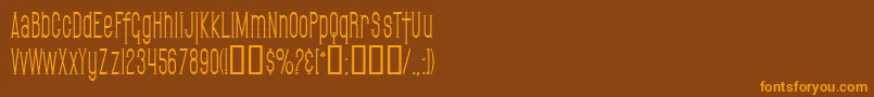 Czcionka SfGothicanCondensed – pomarańczowe czcionki na brązowym tle