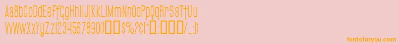 SfGothicanCondensed-Schriftart – Orangefarbene Schriften auf rosa Hintergrund