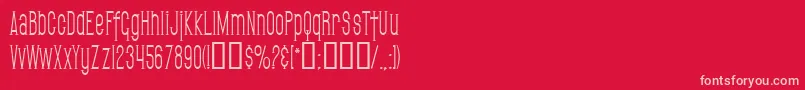 SfGothicanCondensed Font – Pink Fonts on Red Background