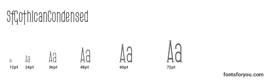 SfGothicanCondensed Font Sizes