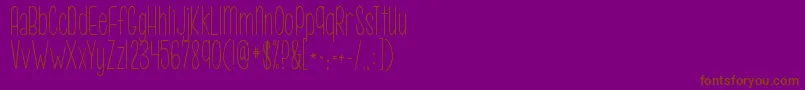 Kgcallmemaybe-fontti – ruskeat fontit violetilla taustalla