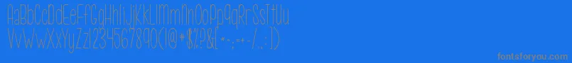 Kgcallmemaybe-fontti – harmaat kirjasimet sinisellä taustalla