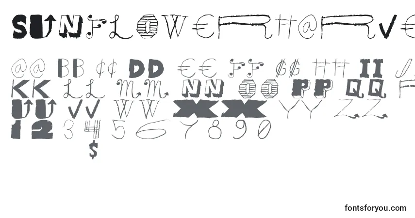 Schriftart Sunflowerharvest (116518) – Alphabet, Zahlen, spezielle Symbole