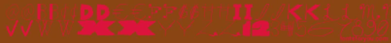 Sunflowerharvest-Schriftart – Rote Schriften auf braunem Hintergrund
