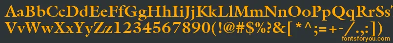 フォントAggaleb – 黒い背景にオレンジの文字