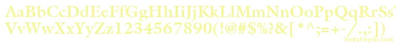 フォントAggaleb – 白い背景に黄色の文字