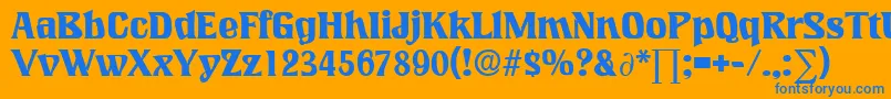 LookingglassDb Font – Blue Fonts on Orange Background
