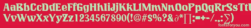 LookingglassDb Font – Green Fonts on Red Background