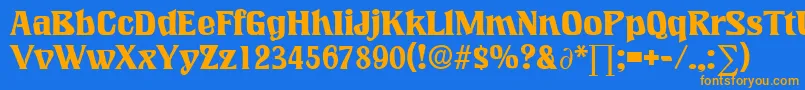 LookingglassDb Font – Orange Fonts on Blue Background