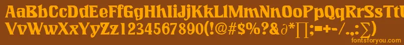 LookingglassDb Font – Orange Fonts on Brown Background