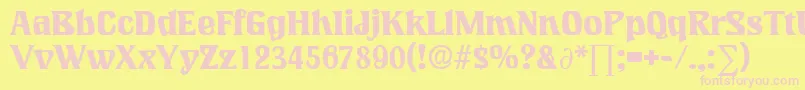 LookingglassDb Font – Pink Fonts on Yellow Background