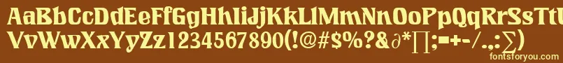 Шрифт LookingglassDb – жёлтые шрифты на коричневом фоне